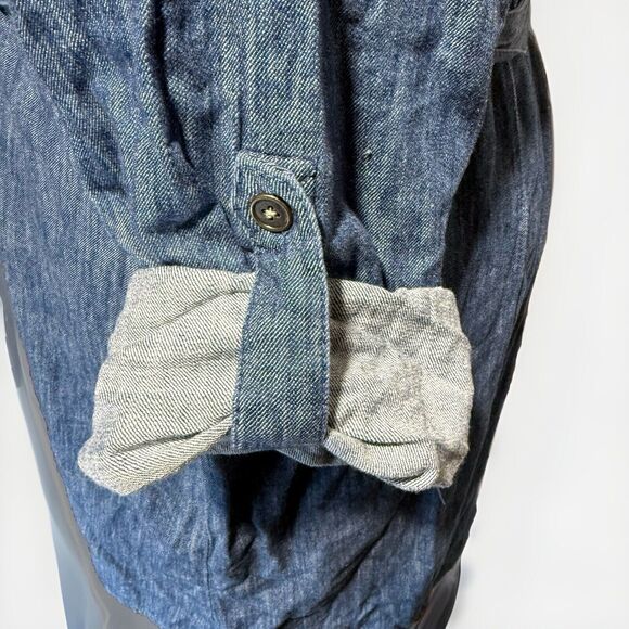 Simply Emma Denim Chambray Dress Women’s Plus Size 2X Pockets Blue 100% Cotton - Picture 6 of 11